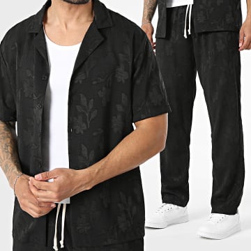 Uniplay - Conjunto Camisa de Manga Corta y Pantalón 231 230 Negro Floral