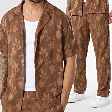 Uniplay - Ensemble Chemise Manches Courtes Et Pantalon 231 230 Marron