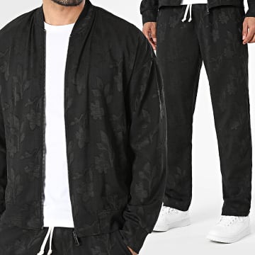 Uniplay - Ensemble Veste Zippée Et Pantalon 232 230 Noir Floral
