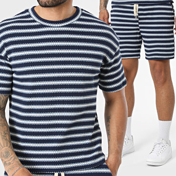 Uniplay - Tracksuit T-Shirts And Jogger Short Striped 210 212 Navy White