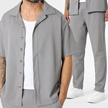 Uniplay - Conjunto Camisa de Manga Corta y Pantalón Elegante 226 227 Gris