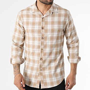 Uniplay - Long Sleeve Checked Shirt 225 Camel White