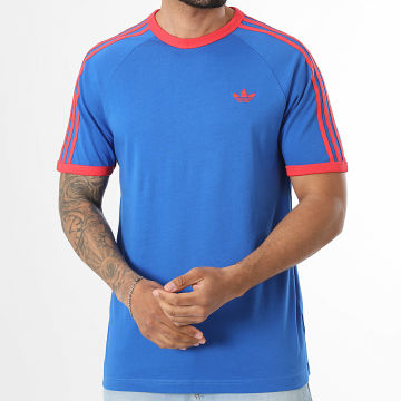 Adidas Originals - Tee Shirt A Bandes 3 Stripes KE3531 Bleu Roi Rouge