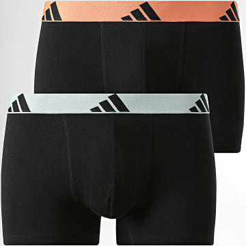 Adidas Sportswear - Lot De 2 Boxers Active Flex Cotton KL2010 Noir Bleu Gris Orange