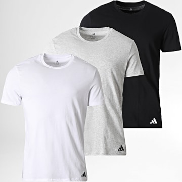 Adidas Sportswear - Pack di 3 T-Shirts Active Core Cotton JK3996 Nero Grigio Mélange Bianco