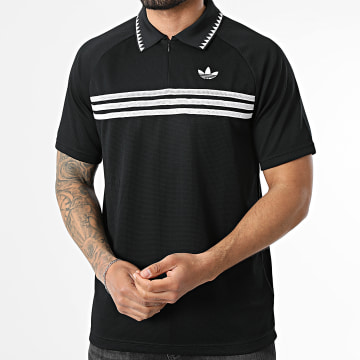 Adidas Originals - Polo Manches Courtes Texturé Chest Stripe KE2141 Noir
