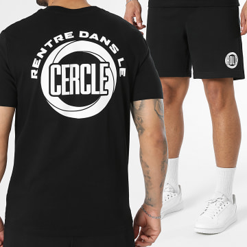 Affranchis Music - Ensemble Tee Shirt Et Short Jogging Rentre Dans Le Cercle Noir Blanc
