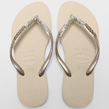 Havaianas - Tongs Femme Slim Glitter II Sandgrau