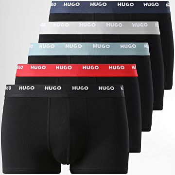 HUGO - Set di 5 Boxer 50532619 Nero Rosso Blu Grigio