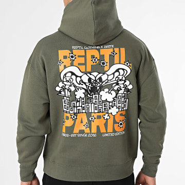 Reptil Clothing - Sweat Capuche Relaxed Reptil X Le Zeste Vert Kaki