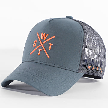 Watts - Gorra Trucker Tribe Gris Antracita Naranja Flúor
