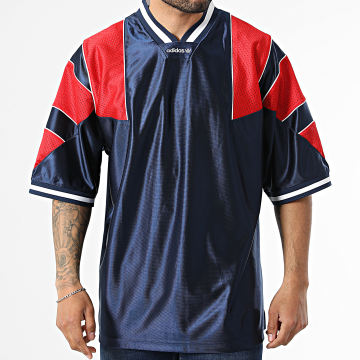Adidas Originals - Maglia Collo V Jersey KF0424 Blu Navy Rosso Bianco