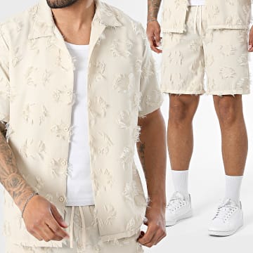 KZR - Conjunto Camisa Manga Curta E Calção 281 Bege