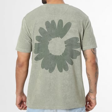Luxury Lovers - Camiseta de rizo Flower Verde Kaki