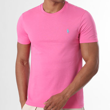 Polo Ralph Lauren - T-Shirts Original Player Custom Slim Fit Rosa Hellblau