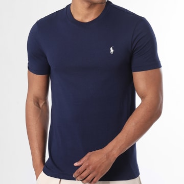 Polo Ralph Lauren - T-Shirt Original Player Custom Slim Fit Azul Marinho Bege Claro