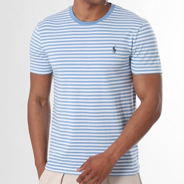 Polo Ralph Lauren - T-Shirts Gestreift Original Player Weiß Hellblau