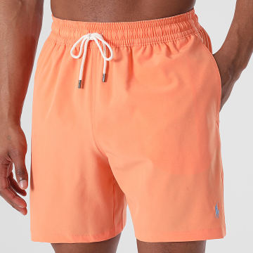 Polo Ralph Lauren - Pantalón Corto de Baño Original Player Naranja Azul Claro