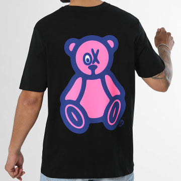 Teddy Yacht Club - T-Shirt Oversize Large Rosa Ácido Preto