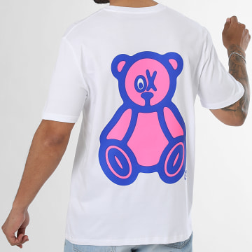 Teddy Yacht Club - T-Shirt Oversize Large Rosa Ácido Branco