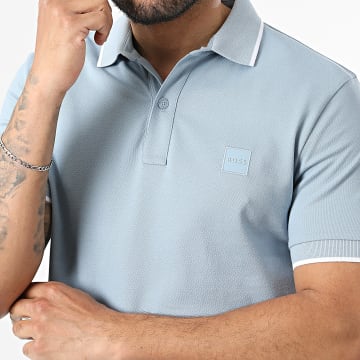 BOSS - Polo Manga Curta Slim Passertip 50507699 Azul Claro