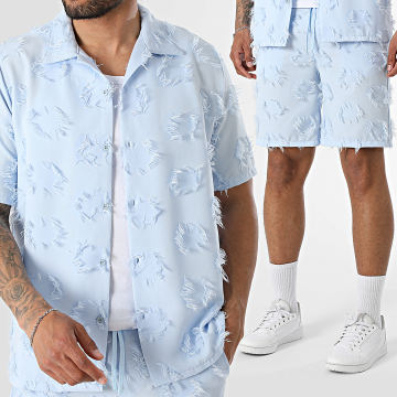 KZR - Conjunto Camisa Manga Curta E Calção 281 Azul Claro