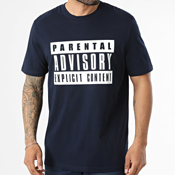 Parental Advisory - T-Shirt Oversize Big Front Logo Marineblau Weiß