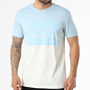 Parental Advisory - T-Shirt Big Front Logo Hellblau Beige Farbverlauf