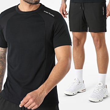 Sergio Tacchini - Completo T-Shirt E Pantaloncino Da Jogging Adriatico 41424 41428 Nero