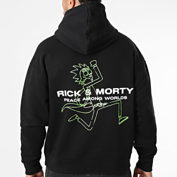Rick Et Morty - Sweat Capuche Relaxed Rick Represent Noir