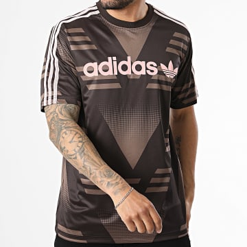 Adidas Originals - Camiseta A Bandas Loose Sponsored Jersey KC6429 Marrón Rosa