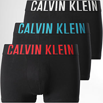 Calvin Klein - Pack di 3 boxer NB3608A Nero Beige Rosso Blu Anatra