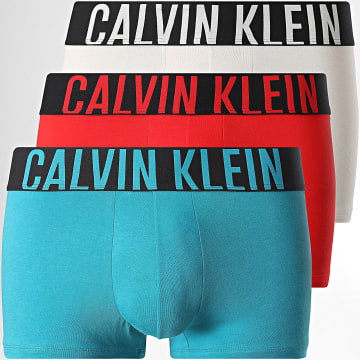 Calvin Klein - Pack di 3 boxer NB3608A Beige Rosso Blu Anatra