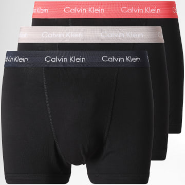 Calvin Klein - Set di 3 Boxer Trunk U2662G Nero Blu Navy Beige Rosso