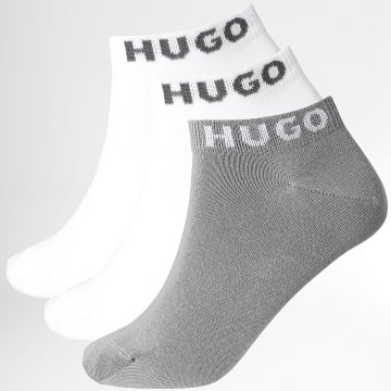 HUGO - Pack de 3 pares de calcetines 50516405 Blanco Gris