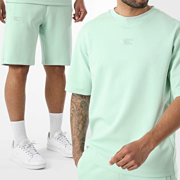 Comme Des Loups - Completo T-Shirt Oversize E Pantaloncino Da Jogging Japan Verde Chiaro