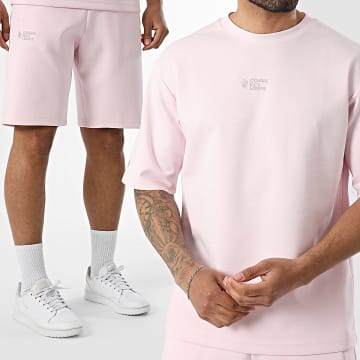 Comme Des Loups - Completo T-Shirt Oversize E Pantaloncino Da Jogging Japan Rosa