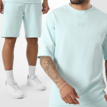 Comme Des Loups - Completo T-Shirt Oversize E Pantaloncino Da Jogging Japan Verde Acqua