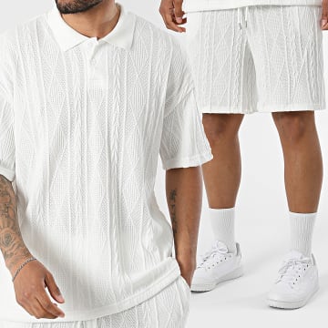 Uniplay - Tracksuit Polo Short Sleeve And Textured Jogger Short 56A Light Beige