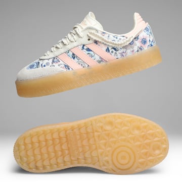 Adidas Originals - Baskets Femme Sambae J JQ2009 Off White Blush Pink Gum 3 x Liberty London