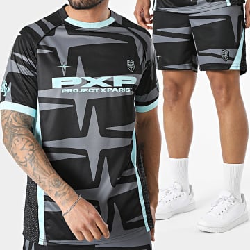 PXP - Ensemble Maillot Jersey Et Short Jogging 2610308 2640308 Noir Gris Turquoise