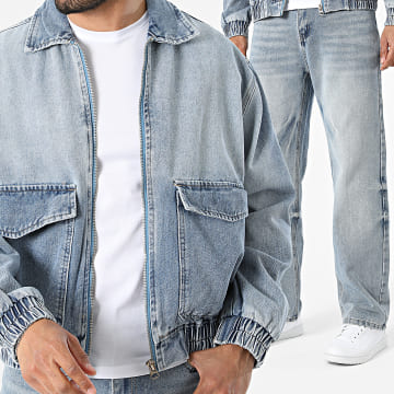 Uniplay - Ensemble Veste Jean Zippé Et Jean Regular Fit 69A Bleu Clair