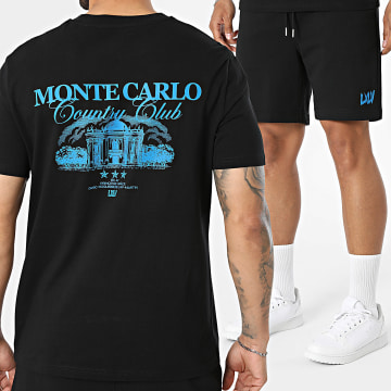 Luxury Lovers - Conjunto Camiseta y Pantalón Corto de chándal Monte Carlo Negro