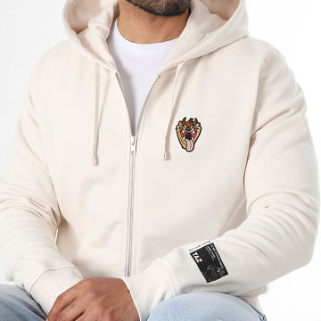Looney Tunes - Sweat Zippé Capuche Patch Taz Beige