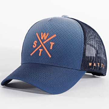 Watts - Trucker Hoed Tokyo Marineblauw Lichtblauw Fluor Oranje