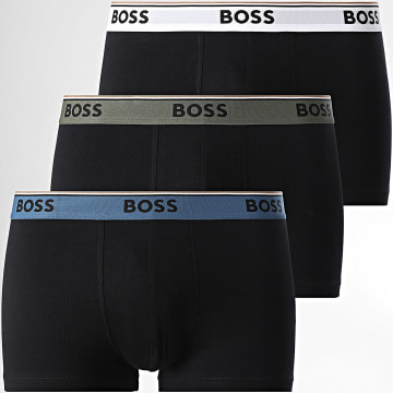 BOSS - Pack de 3 Boxers Power 50554693 Negro Azul Verde Caqui Blanco