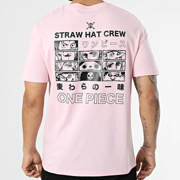 One Piece - T-Shirt Oversize Straw Hat Crew Rosa