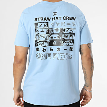 One Piece - T-Shirt Oversize Straw Hat Crew Blu Chiaro