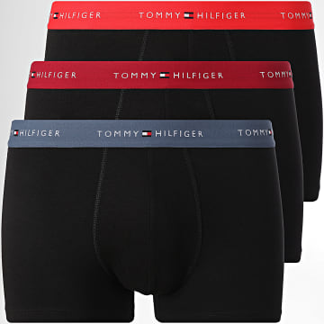 Tommy Hilfiger - Pack di 3 Boxer 3890 Nero Blu Grigio Rosso Bordeaux