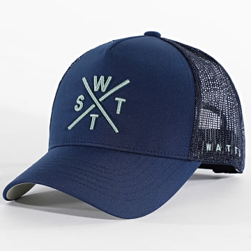 Watts - Trucker Hoed Tribe Marineblauw Groen
